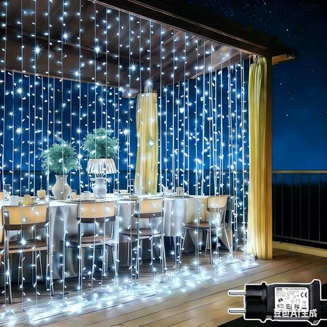 Guirlandes Lumineuses Rideau 3mx 6m 600 LED Rideau Lumineux (1/5)