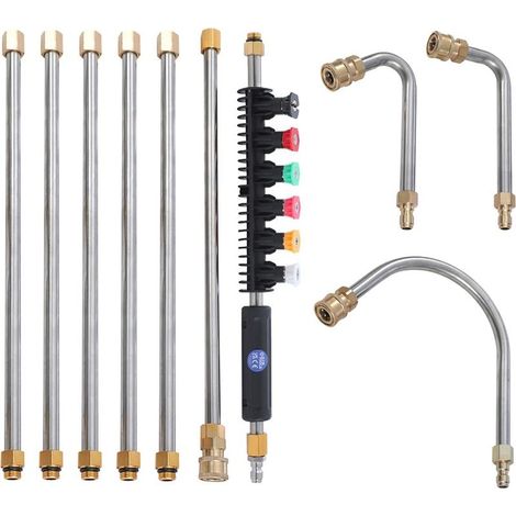 Pistolet pulvérisateur de nettoyage de toiture 10 pièces, raccord rapide 1/4", kit de nettoyage de gouttières (1/5)