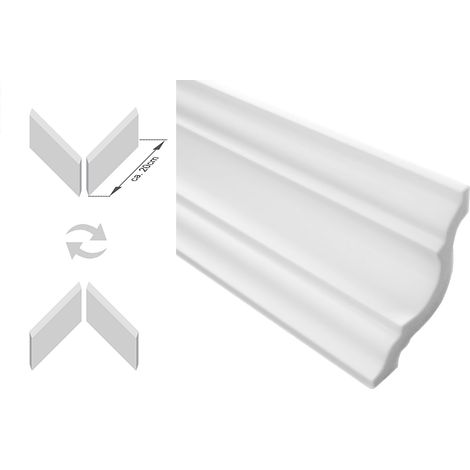 Modanature per stucchi incl. angoli XPS stabile Marbet 65x65 E-25-NK: 20 metri. inclusi 4 angoli (1/5)
