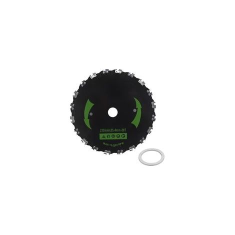 Lame de scie à débroussailleuse 225 mm, trou central de 20 mm, remplacement pour débroussailleuse de type MAXI robuste pour débroussailleuse 45CC + et scies plus grandes (1/5)