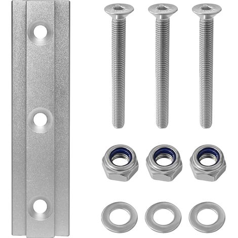 Gambe per tavolo, design regolabile, rotazione a 360 gradi, tre fori, argento (1/2)