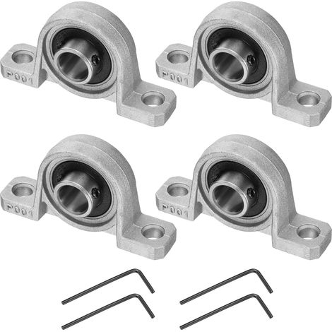 4pcs Paliers de Battement Montés Lisse KP001, Palier à Semelle Alésage 12mm pour Bride Roulement à Bille de Bloc Roue de Brouette Machine à Axe Imprimante 3D, P6(ABEC3) (1/5)