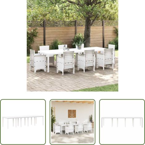 Gartentisch Weiß -  Gartentisch Weiß 300 x 100 x 73 cm Poly-Rattan (1/5)