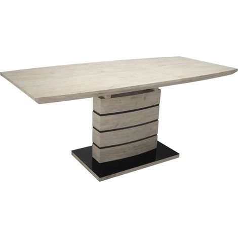 Table extensible 140/180 cm décor chêne clair cendré - LEANDRE (1/5)