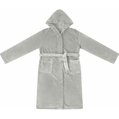 Peignoir avec capuche Gris s Flanelle