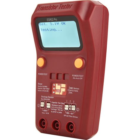 Testeur de transistors numérique BSIDE ESR02 Pro, multimètre d'inductance pour composants CMS (1/5)