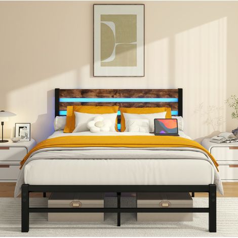 letto 120x200 con LED USB salvaspazio industriale OKMYHOME (1/5)