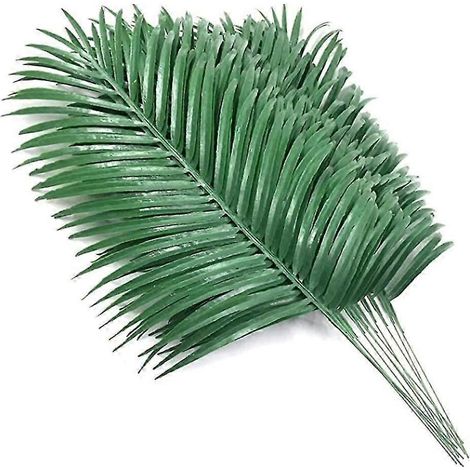 12 feuilles de palmier artificielles, fausses palmes de palmier, feuilles de palmier tropicales, plante verte pour feuillage
