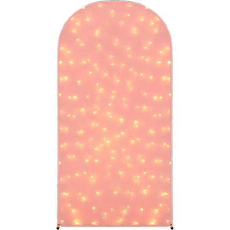 Arche lumineuse avec filet de pêche à LED, décoration d'ambiance clignotante nocturne, arche pour mariage en extérieur (rose avec lumières - 200 x 100 cm, cadre non compris) (1/2)