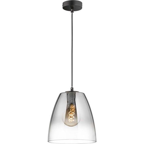 Suspension lampe suspension lampe de table à manger verre fumé clair lampe de salon H 150 cm (1/4)