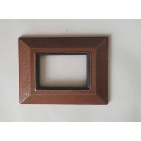 TrAdE Shop Traesio - Placca Placchetta Placchette Compatibili Per Serie Axolute Bticino Colorate Sq - Marrone -3 fori -