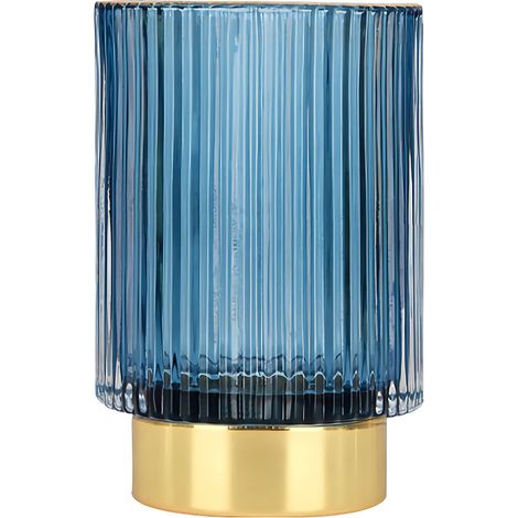 Rangement Maquillage, Boîte Rangement Pinceaux Maquillage en Cristal, Pot Pinceau Maquillage Vintage Porte-stylo, Organisateur de Maquillage pour Coiffeuse, Chambre, Salle de Bain Bleu L (1/5)