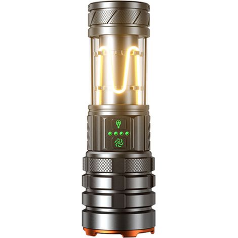 Lampe torche LED ultra-lumineuse, rechargeable, zoomable, 11 modes d'éclairage, longue durée de vie, lampe torche tactique étanche pour le camping, l'extérieur et les urgences