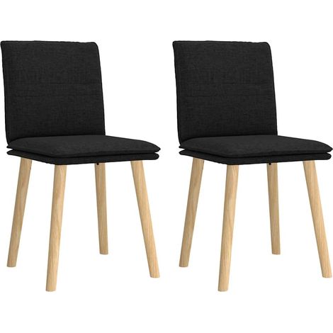 Esszimmerstühle 2 Stk. Schwarz Stoff