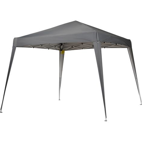 3x3 m graues Pop-Up-Gartenzelt, faltbar, aus Stahl, wasserdicht und UV-beständig, mit Tragetasche