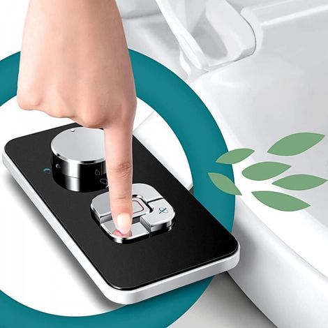 Pulvérisateur Bidet non électrique avec double buses rétractables autonettoyantes - Nettoyage avant et arrière - Bouton poussoir réglable pour eau froid (1/5)
