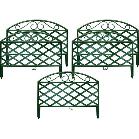 Set 5 Recinzioni Ornamentale per Giardino 46x35 cm in Plastica Rama (1/3)