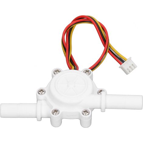 Hall-Effekt-Durchflussmesser G3/8, Wasserdurchflusssensor 0,3-10 l/min, DC 3,5-24 V Durchflussschalter, 25 cm Flüssigkeitszähler, 180°-Anschlussstück, für Rohrleitungen. (1/5)