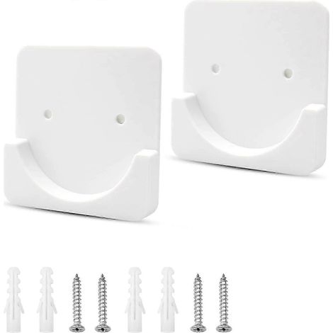 Support mural adhésif pour tringle de douche - Fixation solide pour barres de rideau et placards, Blanc (Lot de 2) (1/5)