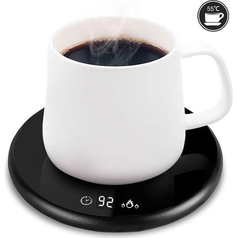 Chauffe-Tasse à café,Chauffe Tasses à café avec 2 Température pour Chauffe Tasse de Café Le thé Chocolat au Lait,Chauffe-café pour la Maison, Le Bureau (Noir) (1/5)