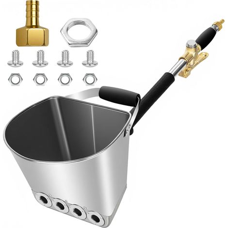 Pulvérisateur de Ciment 4 Buses - Pistolet à Ciment Projecteur de Mortier Machine à Crépir pour Mortier Plâtre Béton, Compatible Compresseur, Application Rapide sur Murs Intérieurs et Extérieurs (1/5)