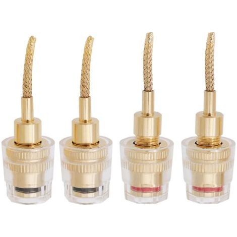 Lot de 4pcs Fiche Banane Enceinte, Fiches Banane Femelle de 4 Mm, Connecteur Tressé de 2 Mm, Connecteur Banane, Connecteur Banane Femelle 2mm pour Câble Adaptateur Hifi pour Audio (1/5)