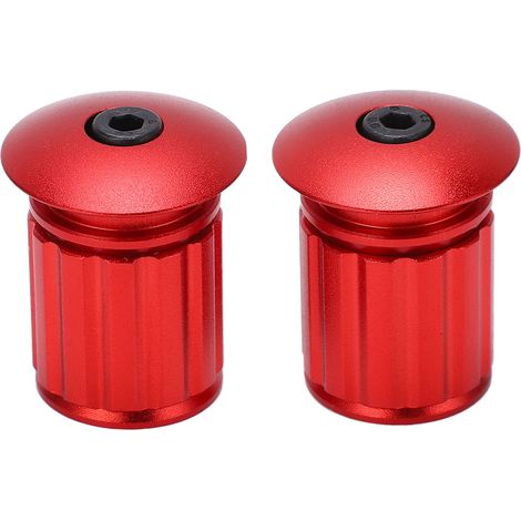 Ein Paar Lenkerendkappen aus Aluminiumlegierung für Mountainbikes, Falträder und Rennräder, Rot (1/5)