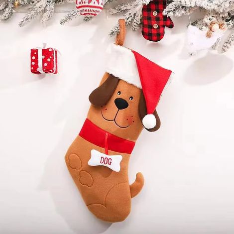 Mub - Chaussettes de Noël géantes pour chiens, en flanelle non tissée, avec motifs de dessins animés.