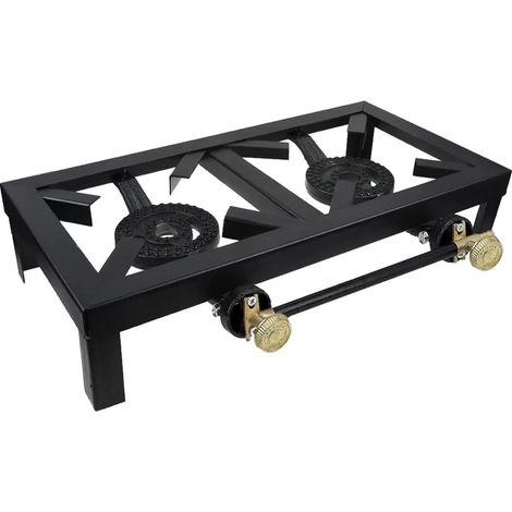 Cuisinière À Gaz Propane Lpg Double Brûleur Anneau De Chauffe Extérieur Camping (1/5)