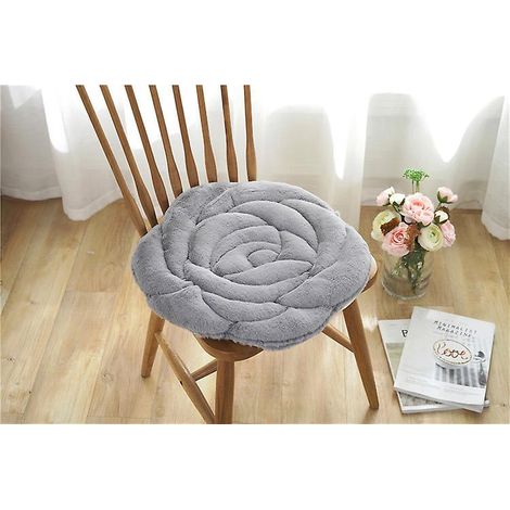 (gris)45x45cm Coussin Rond De Coussin De Chaise D'tudiant En Peluche Paissi (1/5)