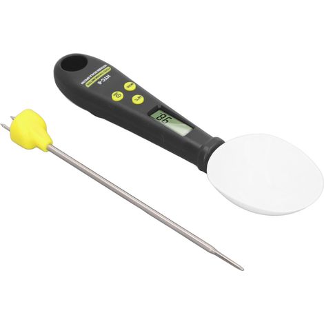 Multifunktionale elektronische 2-in-1-Küchenwaage mit integriertem Löffel und Thermometer. (1/5)