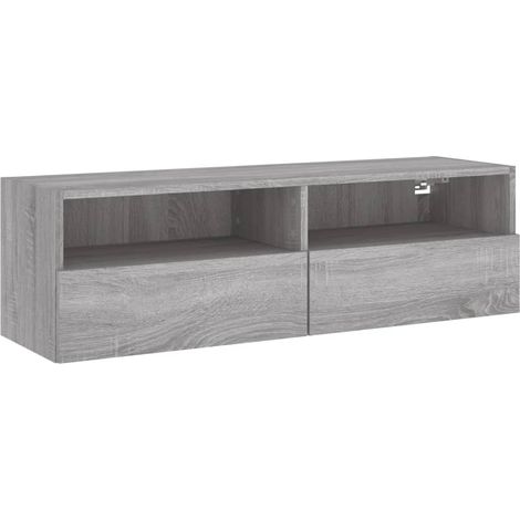 Mueble TV multimedia estante para televisión buffet para televisión comedor salón dormitorio suspendido Sonoma 100 x 30 x 30 cm madera contrachapada gris 020028172