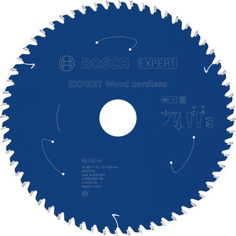 Bosch EXPERT Wood cordless Circular Saw Blade 190 x 1.5/1 x 30 mm T60 2608902158 (1/4)