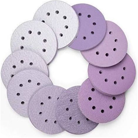 Pour Usage Général - 100 Pièces Disque de Ponçage 125mm tour Disques Abrasifs 60 80 100 120 180 220 240 320 400 800 Grain (125MM, 800G) (1/5)