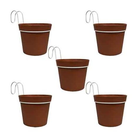 KIT VASI CON BALCONIERA 'POP-UP' Ø 12x13h - Col.Terracotta
