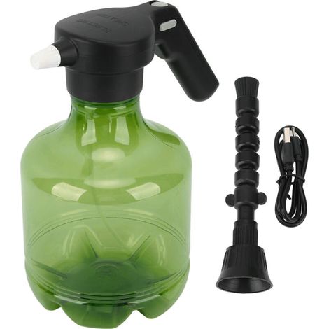 Bouteille de pulvérisation électrique pour plantes d'arrosage 3L, PP, buse rotative de 800 Mah, pulvérisateur automatique de jardin pour plantes d'intérieur et d'extérieur, vert (1/5)