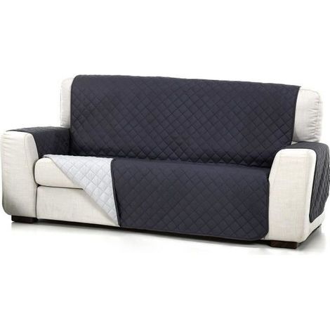 Couvre Canapé Matelassé Réversible Alvin, 3 places (180cm), couleur: Gris foncé-Gris Clair. COMPOSITION:
100% polyester.