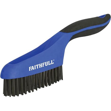 Faithfull 1686 Scratch Brush Soft Grip 4 x 16 Row Steel FAISB164S