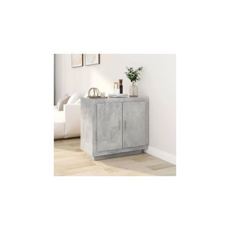 Buffet Gris béton 80x40x75 Bois d'ingénierie (1/5)