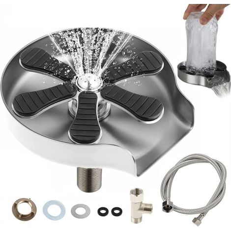 Rince Verre Evier en Acier Inoxydable Lave Verre Haute Pression Accessoires pour Evier de Cuisine Bar Restaurant Café (1/5)