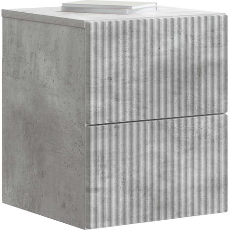 Maison Exclusive - Mobiletto da notte a muro Grigio Cemento 33 x 34,5 x 40 cm
