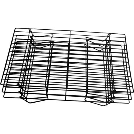 Grelha dobrável de aço carbono de 3 camadas para churrasco, idéal pour un usage externe (1/5)