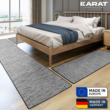Bettumrandung Geneva Anthrazit 1 Läufer: 67 x 330 cm + 2 Brücken: je 67 x 130 cm
