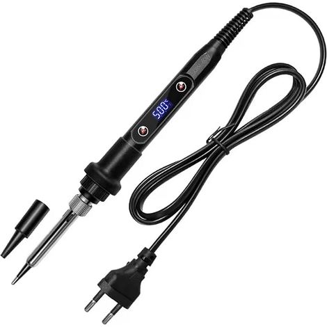 LED Soldering Iron Kit, Adjustable Temperature 80W 356°F-932°F, Ceramic LCD Heater, Soldering Tools, Soldering Tips. (1/5)