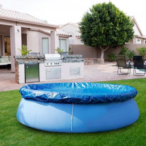 Round PE Swimming Pool Cover Waterproof Dustproof Protective Cloth Accessories Diameter 210cm MUMU (1/4)