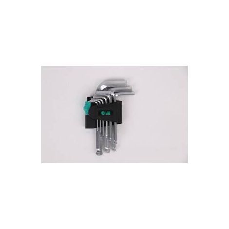 6 x C SET 9 CHIAVI ESAGONALI TESTA SFERICA CRV STD