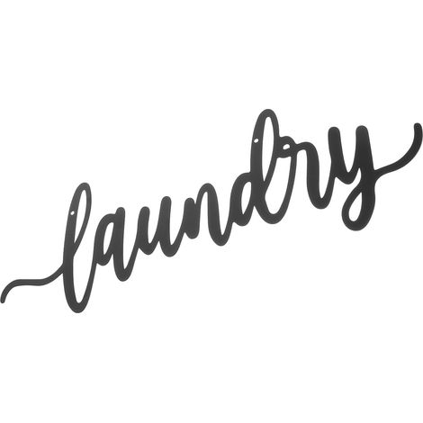 Panneau de Linge Suspendu en Fer Noir Rustique pour Décoration Murale de Buanderie, Créatif et Pratique pour Shops et Autres Lieux (1/5)
