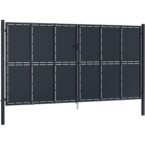 Maison Exclusive - Portail de jardin en acier 400 x 175 cm anthracite (1/5)