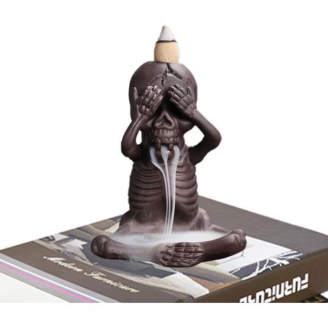 Brûle-encens décoratif en forme de crâne pour encens à reflux – Objet d'art classique et raffiné pour la décoration intérieure (1/5)