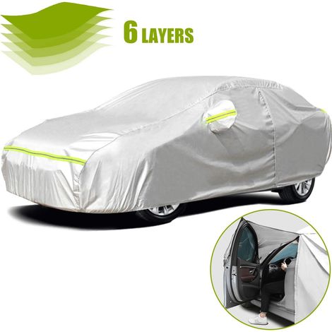 Bache Voiture Exterieur Housse de Protection Oxford Couverture Imperméable Auto,Ouverte Latérale pour Cabine,Doublure en Coton Respirant,Anti UV Neige Poussière pour Berline 490x190x150cm (1/5)